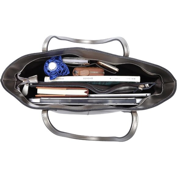 Elegant Genuine Leather Tote Bag for Women - Spacious & Stylish Design - Picture 6 of 7